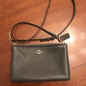 COACH Lyla Crossbody in Charcoal Pebble Leather